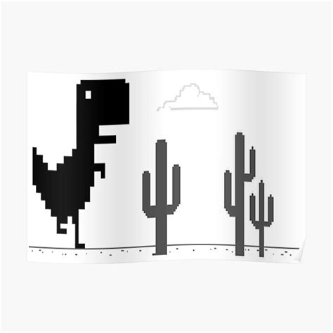 "chrome dino offline game [T-Rex Dinosaur Game - Chrome Dino Runner Online]" Poster for Sale by ...