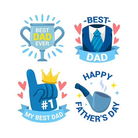 Free Vector Hand Drawn Father S Day Badge Collection