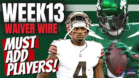 Fantasy Football Waiver Wire Week Must Add Players Waiver