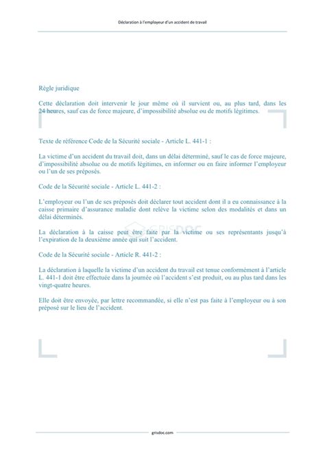 Declaration Accident De Travail France