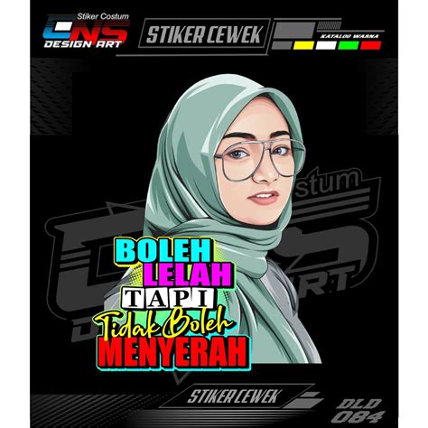 Jual Stiker Cewek Vector Cewek Hijab Sticker Decal Mobil Motor Sticker