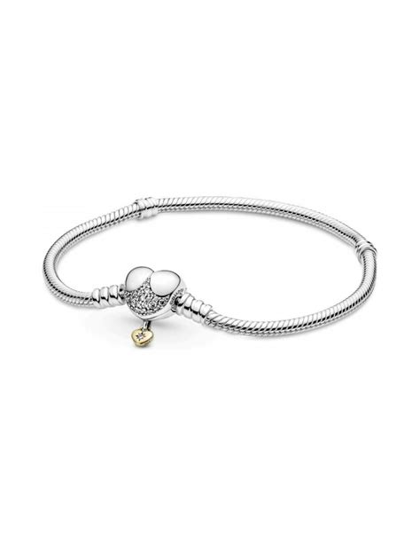 Pulsera Pandora Moments En Plata De Ley Cadena De Serpiente Con Cierre