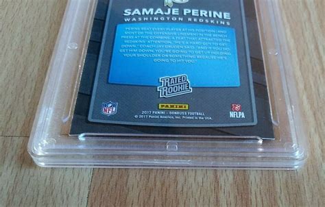 2017 Samaje Perine Donruss Rated Rookie GMA Grade 10 Card 306 Label