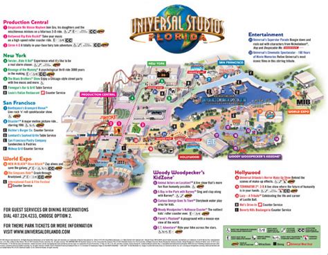 Universal Studios Theme Park Map - Florida Attractions Map