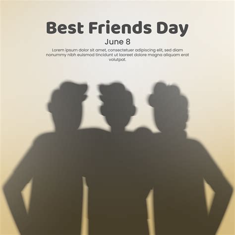 Best friends day background with a shadow of friendship embrace each ...