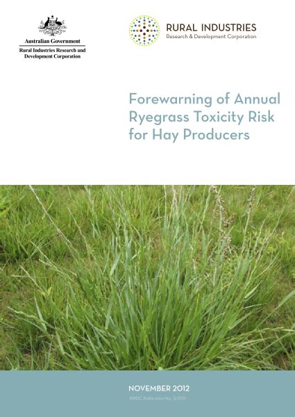 Forewarning Of Annual Ryegrass Toxicity Risk For Hay Producers