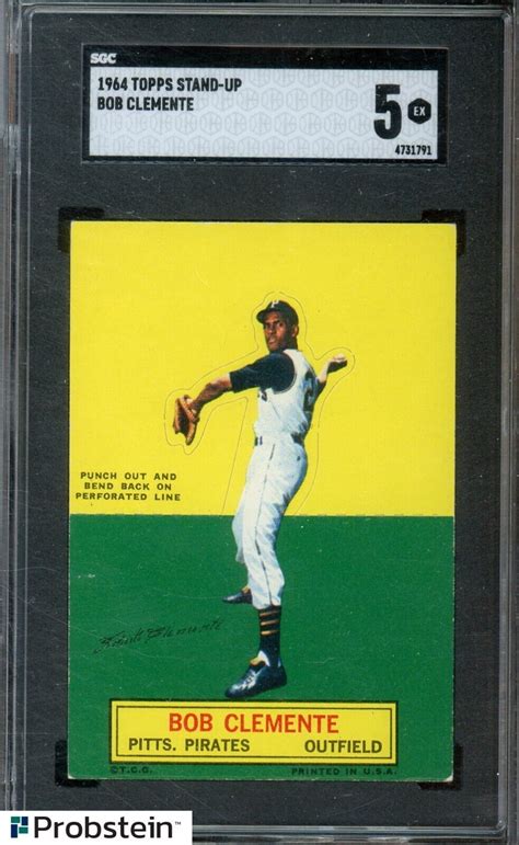 1964 Topps Stand Up Bob Roberto Clemente Pittsburgh Pirates HOF SGC 5