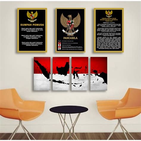 Jual Hiasan Dinding Quotes Walldecor Poster Pancasila Sumpah Pemuda Poster Uud 54 Burung Garuda