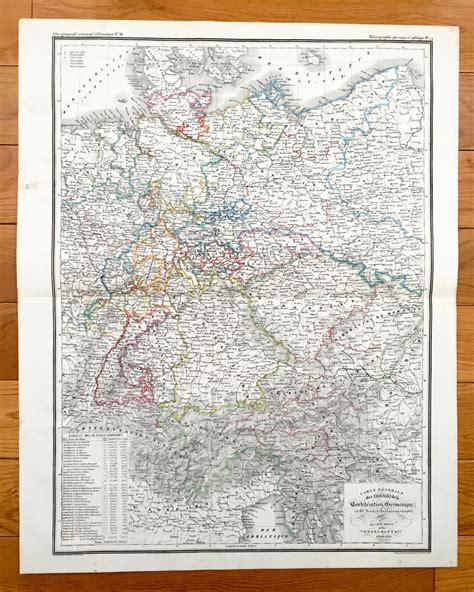 Antique 1835 Ancient Germany Map From JG Heck's Atlas Géographique ...