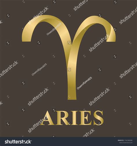 Gold Aries Zodiac Logo Stock Vector Royalty Free 1742388380