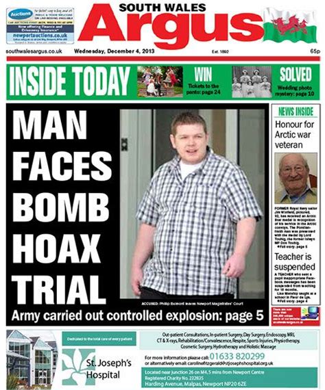 Pin On South Wales Argus Front Pages