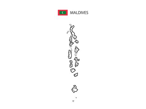 Mosaic Triangles Map Style Of Maldives Isolated On A White Background