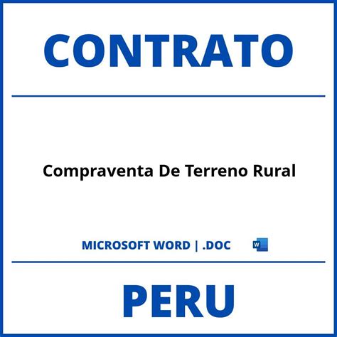 Contrato De Compraventa De Un Terreno en WORD Peru