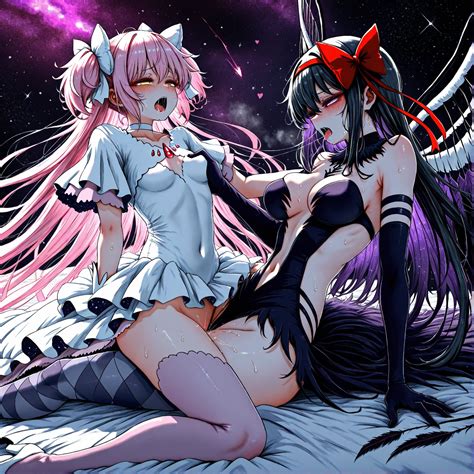 Rule 34 Ai Generated Akemi Homura Akuma Homura Blush Female Orgasm Groping Lesbian Sex Madoka