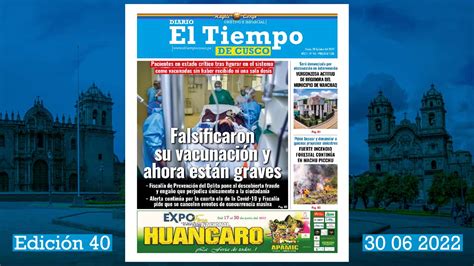 Diario El Tiempo De Cusco Edici N Jueves Diario El