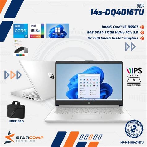 Jual Laptop HP 14s DQ4016TU I5 1155G7 8GB 512GB IrisXe 14 FHD IPS W11