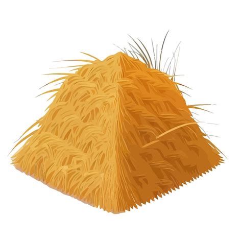 Premium Vector Hay Golden Dry Grass Pile Isolated On Background