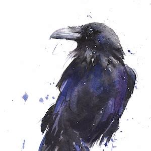 Raven Bird Art Print Watercolor Painting by Eric Sweet - Etsy