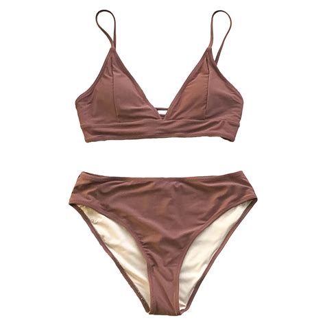 MAILLOT DE BAIN CUPSHE marron à lacets Bikini ensembles femmes Triangle