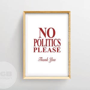 No Politics Sign, Funny Printable, Holiday RULES, PRINTABLE Art ...