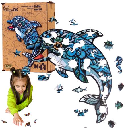 Puzzle Drewniane Uk Adanka Delfin Morski Ryba Rybk