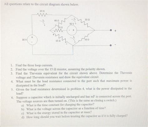 Solved All Questions Relate To The Circuit Diagram Shown