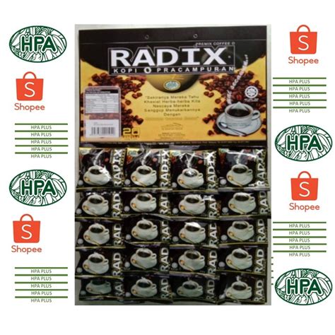 Jual Kopi Radix O HPA Kopi Hitam 20 Sachet HPA Malaysia Shopee Indonesia