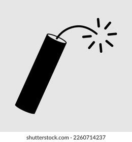 Dynamite Stick Lit Fuse Flat Vector Stock Vector Royalty Free