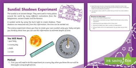 Sundial Shadows Experiment Teacher Made