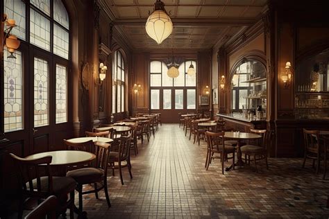 Interior Of A Cafe 3d Rendering Vintage Style A Big French Style