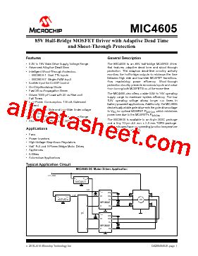 MIC4605 2YMT Datasheet PDF Microchip Technology