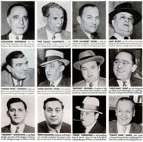 An Array Of 1940s Luminaries Chicago Outfit Chicago Mob Mafia