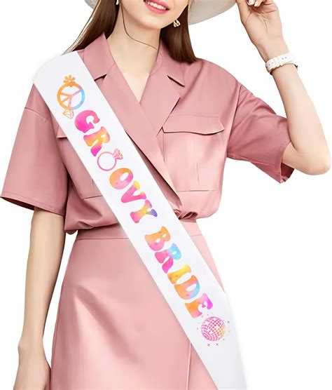 Amazon Joymemo Groovy Bride Sash For Women Groovy Bachelorette