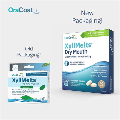 Oracoat Xylimelts Dry Mouth Relief Discs Mild Mint Xylitol 40 Count