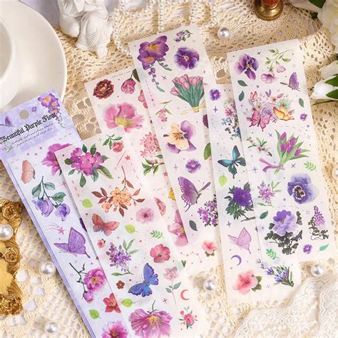 Journamm Pcs Pack Butterfly Floral Decor Sticker Diy Cut Collage Junk