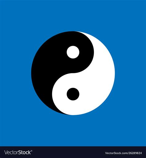 Yin And Yang Symbol Isolated On Blue Background Vector Image