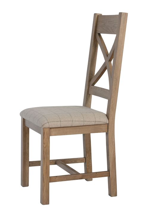 Ryedale Oak Cross Back Dining Chair Natural Check Only Oak Furniture