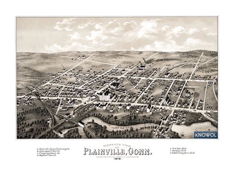 Beautifully restored map of Plainville, Connecticut in 1878 - KNOWOL