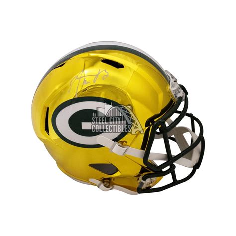 Aaron Rodgers Autographed Packers Chrome Replica Full-Size Football ...