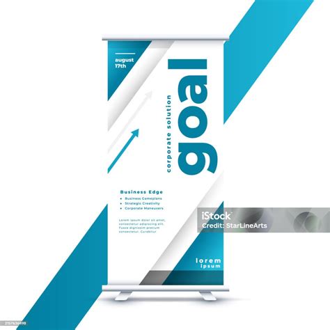 Modern Roll Up Standee Cover Template For Corporate Promotion Stock