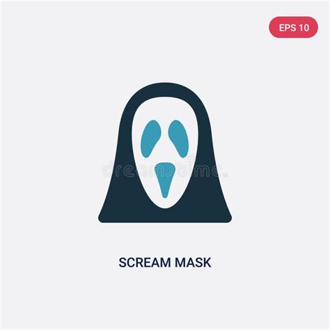 Two Color Scream Mask Vector Icon from Logo Concept. Isolated Blue Scream Mask Vector Sign ...