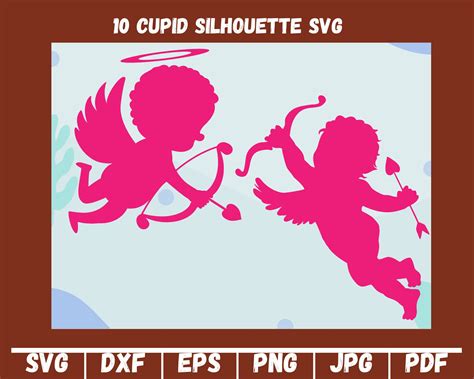 10 Silueta De Cupido Svg Silueta De Cupido Png Silueta De Etsy México