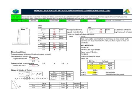 Estructuras Muros De Contención En Voladizo Cproying Cproying Udocz