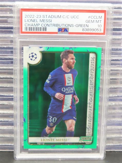 Topps Stadium Club Chrome Ucc Lionel Messi Green Refractor