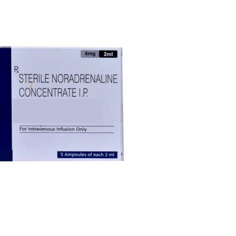 Sterile Noradrenaline Concentrate Bp Mg Ml At Best Price In