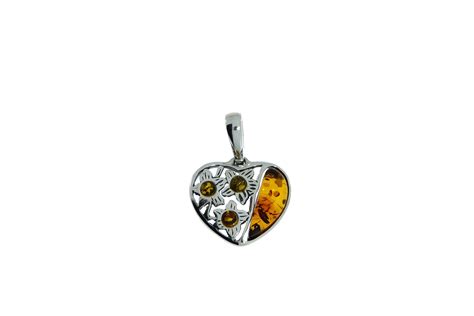 Zawieszka serce z bursztynem Amber Collection Wyjątkowe kolekcje