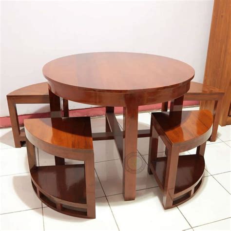 Jual Set Meja Makan Bulat Minimalis NZ Furniture