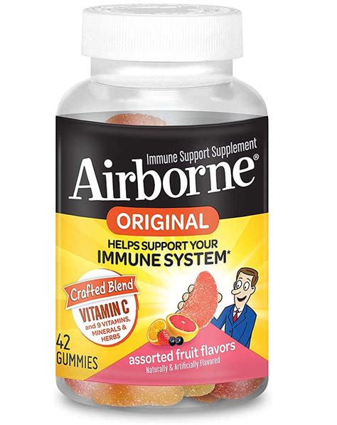 Airborne Original Immune Support Supplement Gummies Assorted Fruit Flavors 42 Ct The Online