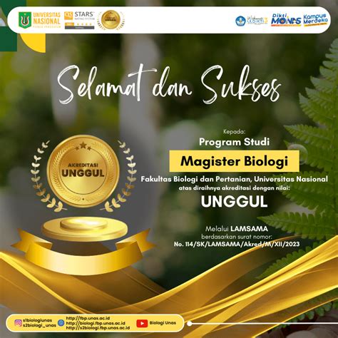 Magister Biologi Unas Raih Akreditasi Unggul Dari Lamsama Magister