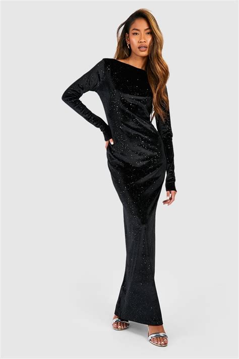 Velvet Dresses Black Velvet Dresses Boohoo Uk